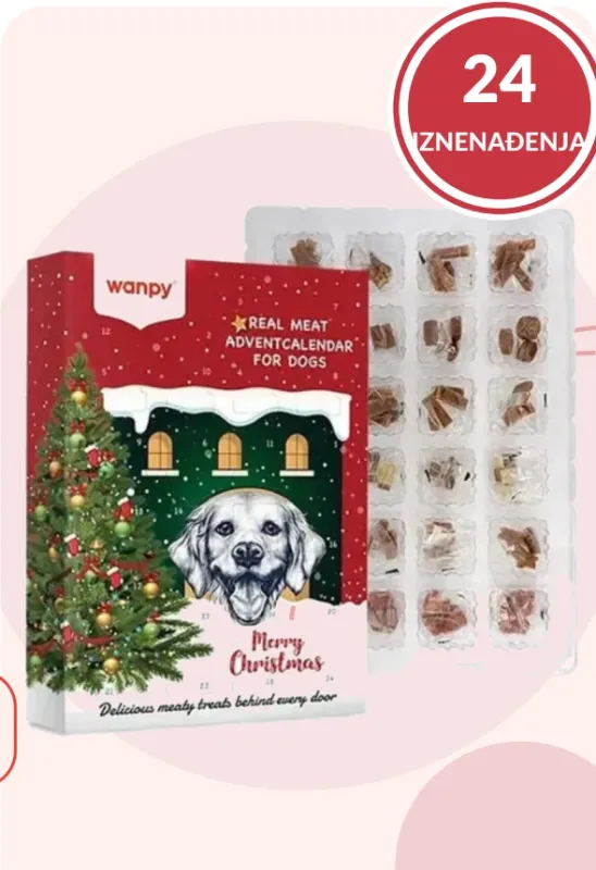 Wanpy Advent kalendar sa poslasticama za pse 100 g – pakovanje Wanpy Advent kalendar sa poslasticama za pse 100 g – pakovanje